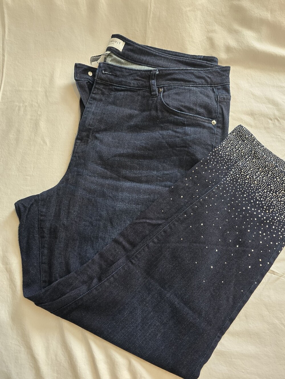 Lane Bryant Navy Skinny Jeans with Crystal Accent